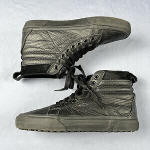 Vans Sk8 Hi MTE Men’s Size 7.5 Triple Black Leather Sneakers 721356